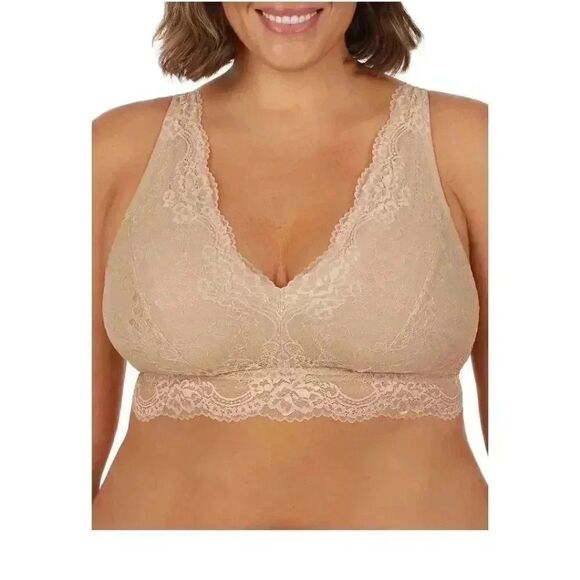Secret Treasures Full Figure Lace Bralette Size 1X Color Fawn Beige NWT NEW - Picture 1 of 6
